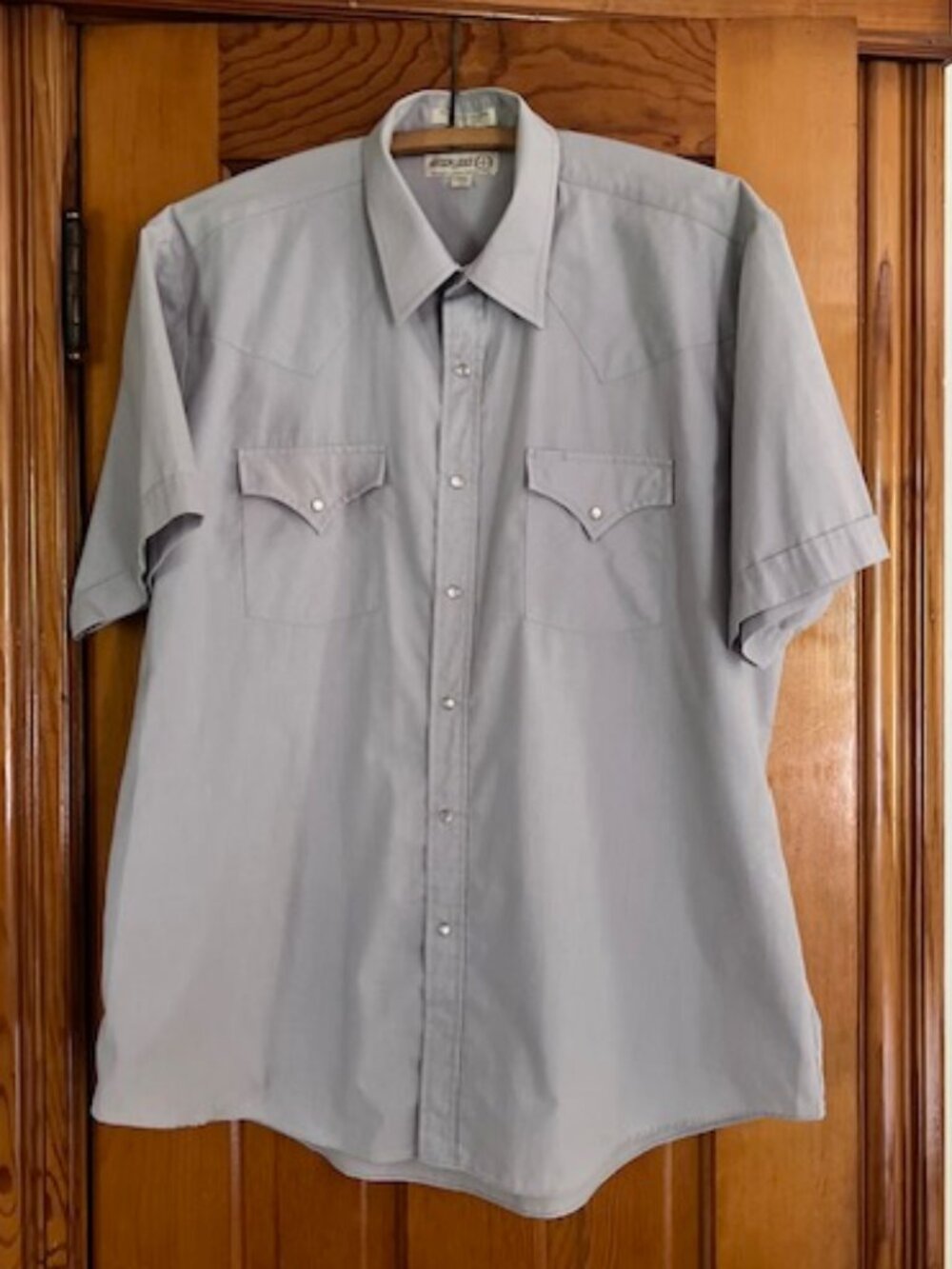 Vintage Sheplers Gray Western Fit Pearl Snap Cowboy Rodeo  Shirt Men's 17